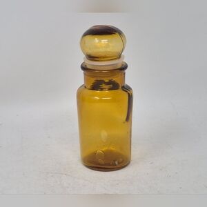 Amber Glass Small Apothecary Jar